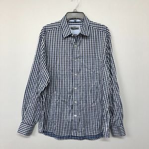 Johnston & Murphy Men Button Shirt Top Size Large Tailored Fit M053 -27